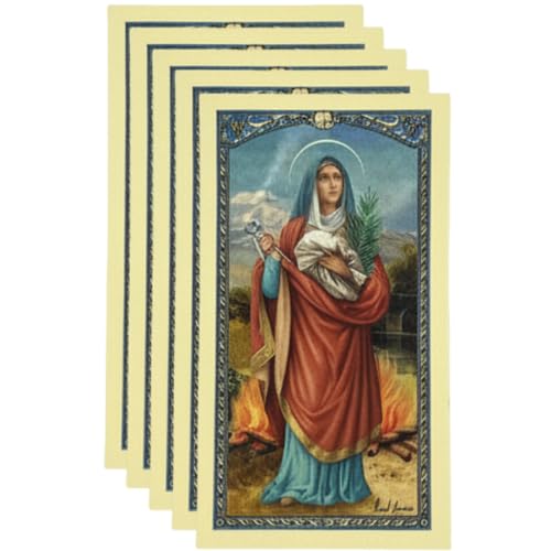 Amazing Saints Prayer to Saint Agatha Laminated Holy Card Set of Five
