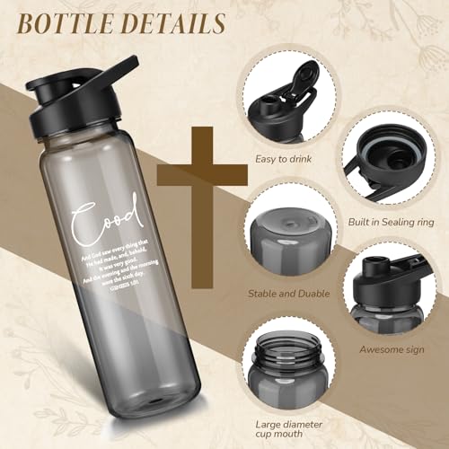Skylety 10 Pcs Christian Water Bottles Bible Verse Plastic,Bible Words - style: Bible Words