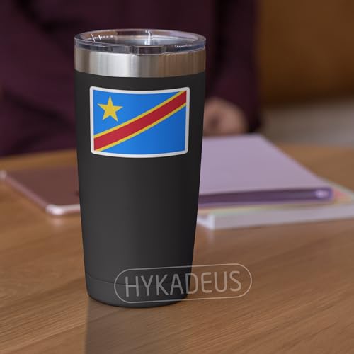 (3Pcs) Democratic Republic of the Congo Flag Stickers – Congolese Sticker - color: Democratic Republic of Congo