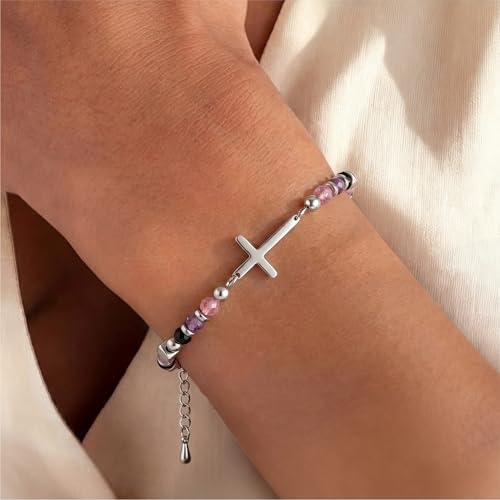 Adjustable Religious Gifts Cross Bracelet for Women Girl - style: Granddaughter