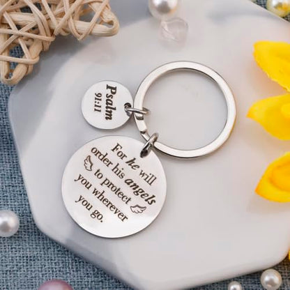 Christian Keychains Cross Keychain Bible Accessories Gifts Christian Gifts Religious Gifts - color: Pslam Keychain