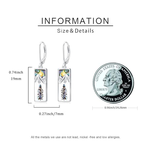 Mountain Mustard Seed Earrings for Women 925 Sterling Silver Lotus/Cross Dangle Drop Earring Christian Jewelry Outdoor Birthday Graduation Gifts - style: Mountain-A