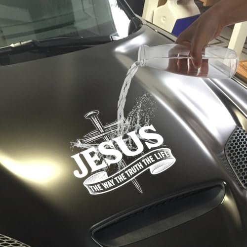 Premium Jesus The Way The Truth The Life Car Decal – Christian Cross Sticker, Faith Vinyl Decal for Car, Truck, Laptop, Christian Gift (Size 9x9 inches) - size: Size 9x9 inches