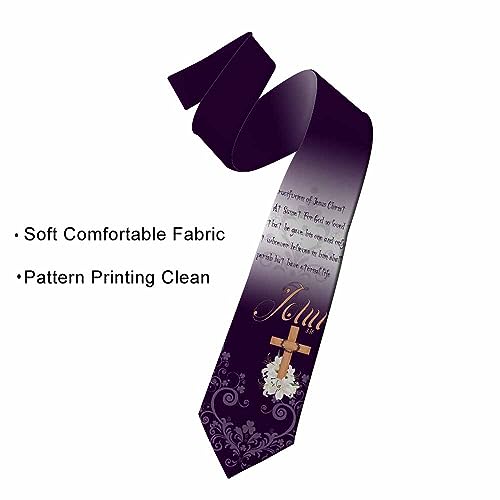 Black Dots Men's Neckties Retro Classic Circle Geometry Men's Tie for Mens Teens Business Work Casual Wedding Party - color: Christmas Cross
