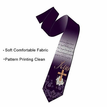 Black Dots Men's Neckties Retro Classic Circle Geometry Men's Tie for Mens Teens Business Work Casual Wedding Party - color: Christmas Cross