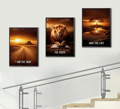 JWDXNOOK 3 Pcs Christian Faith Canvas Prints Wall Art 16x24 Inches Unframed - color: Yellowish brown, size: 16x24Unframed