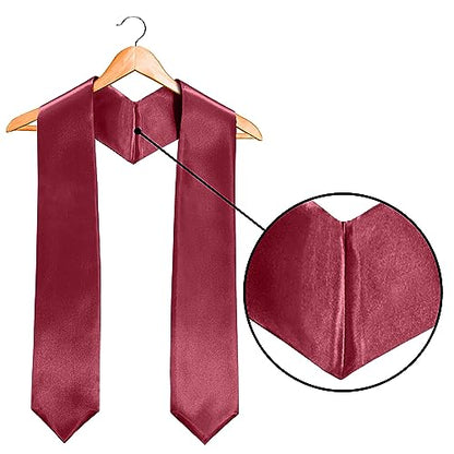 Plain Graduation Stole Sash 60 Inch Unisex Adults Solid - color: Marooon Stole