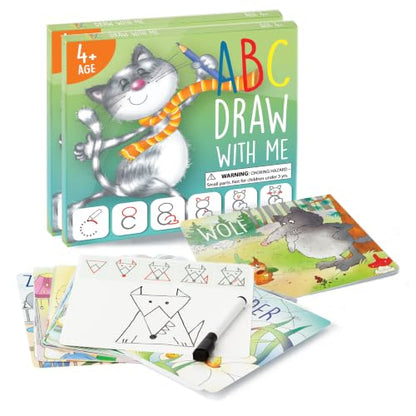 ABC Draw with Me 2-Pack – Learn to Draw ABC & Letter Tracing Cards Ages 3-6 - size: Medium (Pack of 2)