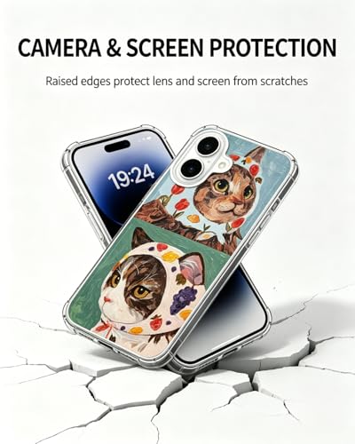 Cute Cat Painting Phone Case Compatible with iPhone 17 - color: Cute Cat