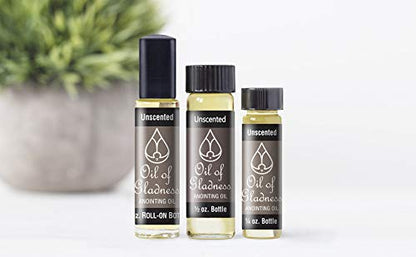 Oil of Gladness Unscented Anointing Oil - Oil for Daily Prayer, Ceremonies, and Blessings - 1/2 oz - size: 1/2 Ounce