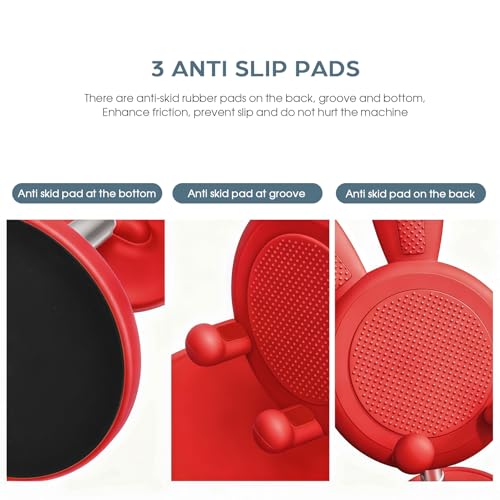 OATSBASF Cute Bunny Phone Stand Adjustable Phone Holder for Phones - color: Red
