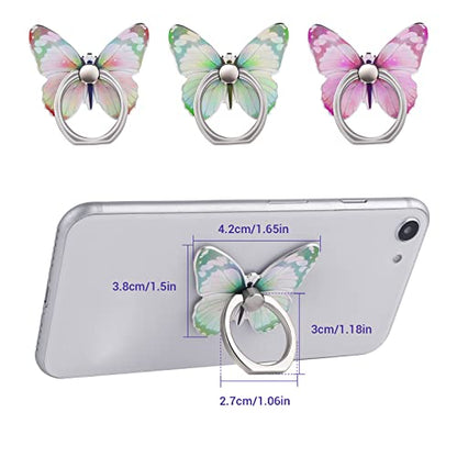 Cobee 3 Pcs Butterfly Cell Phone Ring Stand Holder, Cute Butterfly Painted