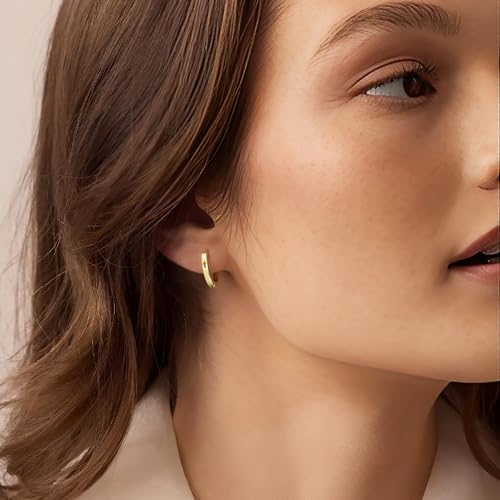 Mini Hollow Cross Small Huggie Hoop Earrings for Women
