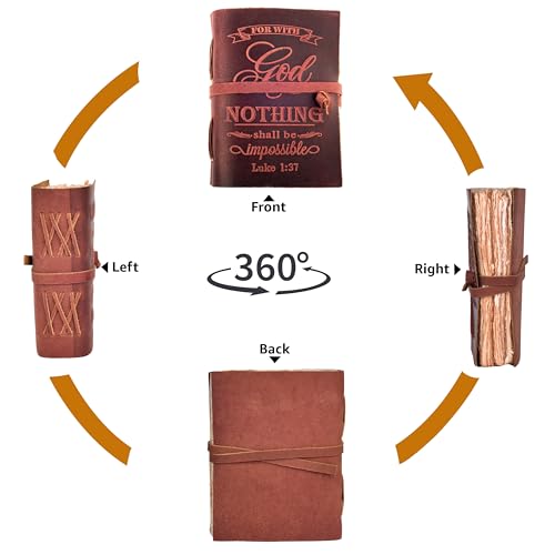 LEATHER VILLAGE Faith Journal Nothing Impossible Verse, Fuchsia 13x8. - color: Fuchsia, size: 13 inches X 8 inches