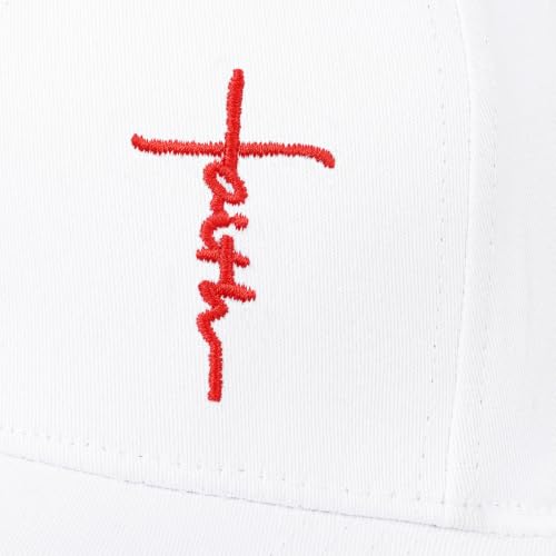Christian Jesus Hats for Men & Women - Cross Logo Faith Baseball Caps - Ideal Religious Gifts for Thanksgiving and Christmas - color: White