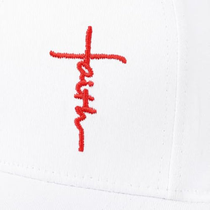 Christian Jesus Hats for Men & Women - Cross Logo Faith Baseball Caps - Ideal Religious Gifts for Thanksgiving and Christmas - color: White