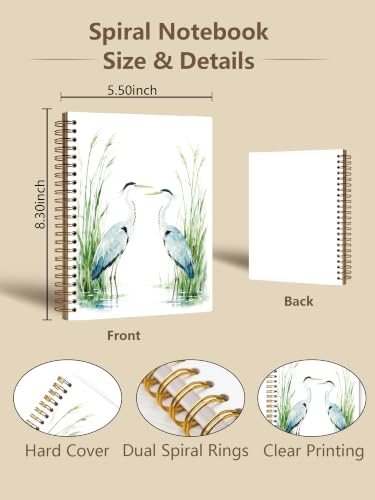 Watercolor Great Blue Heron Notebook Gift Nature Lover for Work - color: Heron b