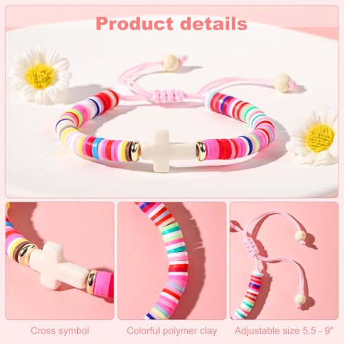 Adjustable Colorful Cross Bracelet Gift Box Set for Girls