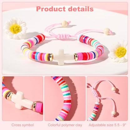 Adjustable Colorful Cross Bracelet Gift Box Set for Girls