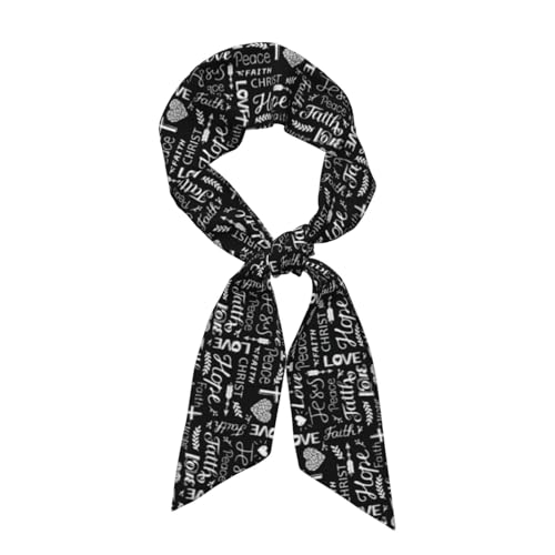 Christian Jesus Cross Scarf For Women, Multi‑purpose Ribbon, Neck Hair Handbag Accessory Versatile Bandana - color: Christian Jesus Cross 3