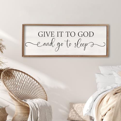 Surfapans Give It To God And Go To Sleep Sign, 40"x15", Wood - color: Give It To God And Go To Sleep（Wood), size: 40"L x 15"W