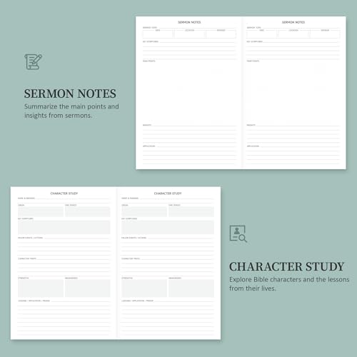 Bible Study Journal & Notebook for Women and Men, 5.8" x 8.3" - color: Burgundy, size: A5 ( 5.8" x 8.3" )