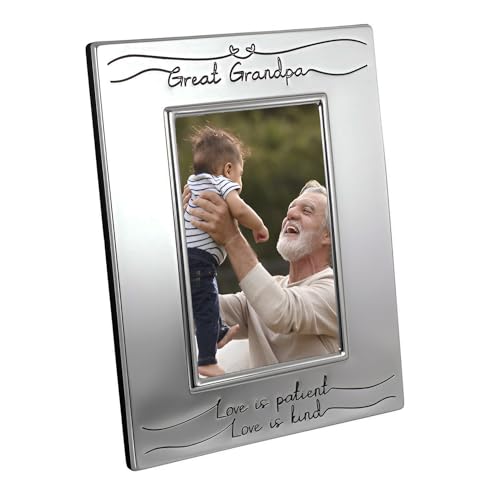 Haysom Interiors Beautiful Two Tone Silver Plated Great Grandpa 4" x 6" Picture Frame with Black Velvet | Unique and Thoughtful Gift Idea by Happy Homewares - size: Great Grandpa