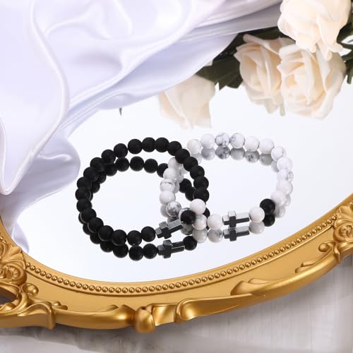 Beaded Cross Bracelet, Matching Bracelets for Couples Gifts for Him Christian Bracelets for Women, Love Bracelet Relationship Bracelets His & Her Valentine'S Day Cool Bracelets With Cross