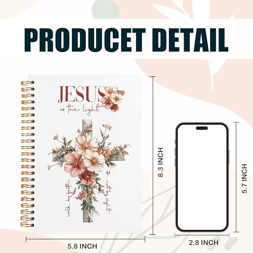 Christian Journaling Notebook, Jesus Journal Bible Notebooks for Note Taking, Notebook for Bible Notes, Prayer Journal for Woman, Scripture Spiral Notebook 5.5x8.3 Inch - color: Jesus is