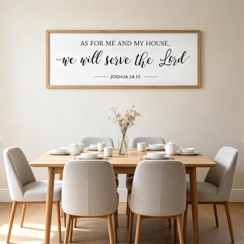 As For Me And My House We Will Serve The Lord Framed Wall Decor 40" x 15" - color: Meandmyhouse-Black, size: 40" x 15"