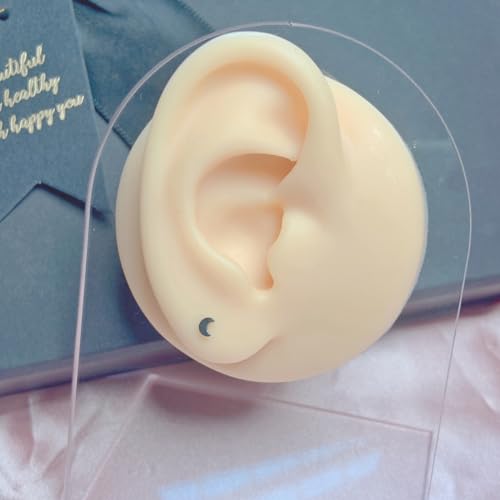 1 Pairs G23 Titanium 20G/18G/16G Press Fit Threadless Push Pop Top 4mm Flat Back Piercing Lip Stud Earring Labret Monroe Lip Ring Tragus Cartilage Bar Lehgth 6mm-12mm - color: 1 Pair Moon