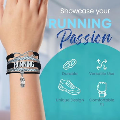 Infinity Collection Running Gifts- Runner Bracelet, Jewelry, Adjustable Charm Bracelet- Perfect Cross Country, Track, Marathon Gifts … - color: Running