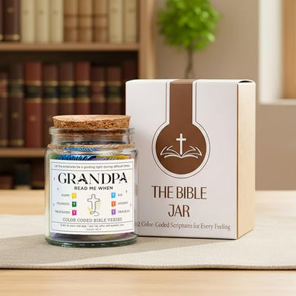 Bible Verse Jar for Grandpa – 92 Wisdom Scriptures - color: Bible For Grandpa