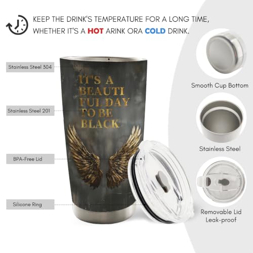 Inspirational Black Women Gifts 20oz Travel Coffee Mug Tumbler - color: black3