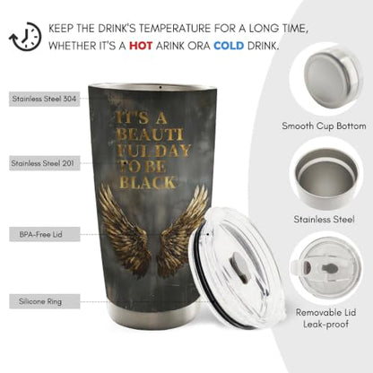 Inspirational Black Women Gifts 20oz Travel Coffee Mug Tumbler - color: black3