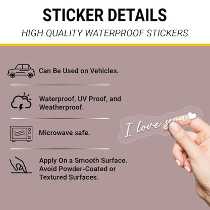3 Pcs I Love You Sticker – Simple Heartfelt Message Vinyl Decal for Luggage, Laptop, Water Bottle, Gift for Couples, Friends, Loved Ones 4x1in - color: I Love You_w
