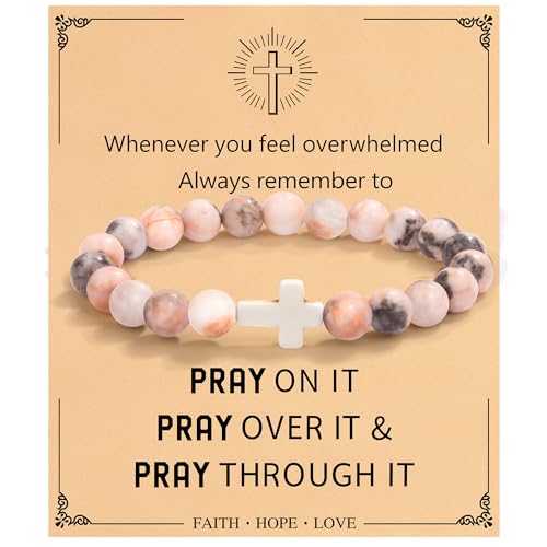 Christian Grandparents - Day Gifts for Women, Religious Cross Bracelet - color: Pray on it