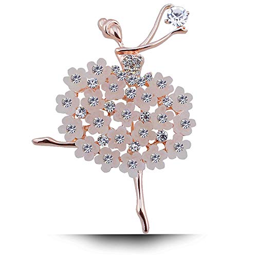 Brooch Pins For Women Fashion Elegant Brooches Lapel Badges Coat Sweater Scarves Shawl Dress Accessory Wedding Party Prom Jewelry - color: Opal ballet girl