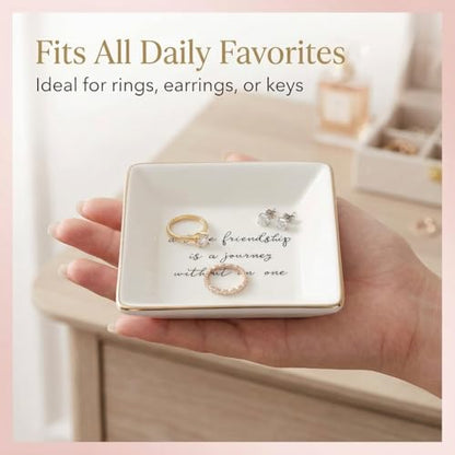 Simply Charmed Best Friend Gift for Women - Birthday Gift for Friend - Ceramic Ring Dish for Her Jewelry - Trinket Tray or Dish - style: True Friend