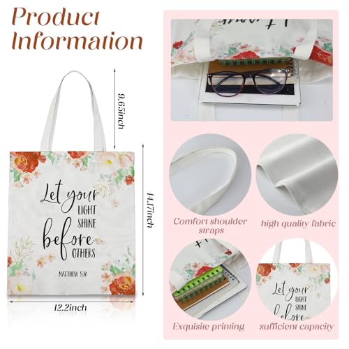 Huhumy 12 Pcs Christian Bible Tote Bags for Women, Canvas Bag, Classic - style: Classic