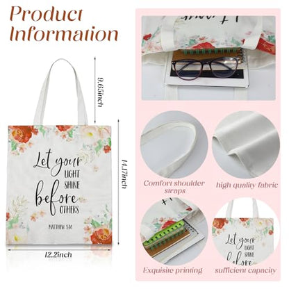 Huhumy 12 Pcs Christian Bible Tote Bags for Women, Canvas Bag, Classic - style: Classic