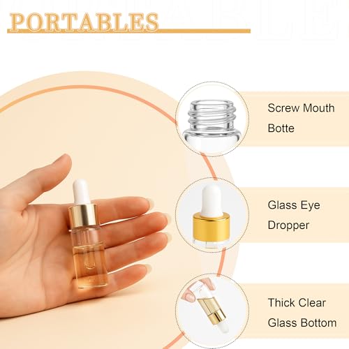 Mini Glass Dropper Bottle for Essential Oil,10ml 10pcs - style: 10ml