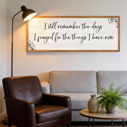 Foutcheou I Still Remember the Days I Prayed Sign Wall Art, 40"×15", Wood - color: I Still Remember the Days I Prayed Wood, size: 40"L x 15"W