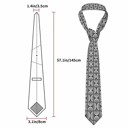 Black Dots Men's Neckties Retro Classic Circle Geometry Men's Tie for Mens Teens Business Work Casual Wedding Party - color: Rounded Lines