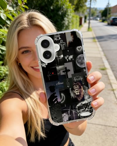 Black Christian Phone Case Compatible with iPhone 17, Jesus Love Aesthetic Phone Cover for iPhone 17 - color: Black Christian