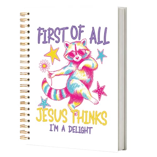 Funny Christian Raccoon Meme Notebook Journal for Women, 5.5x8.3 - color: white-Funny Christian Raccoon