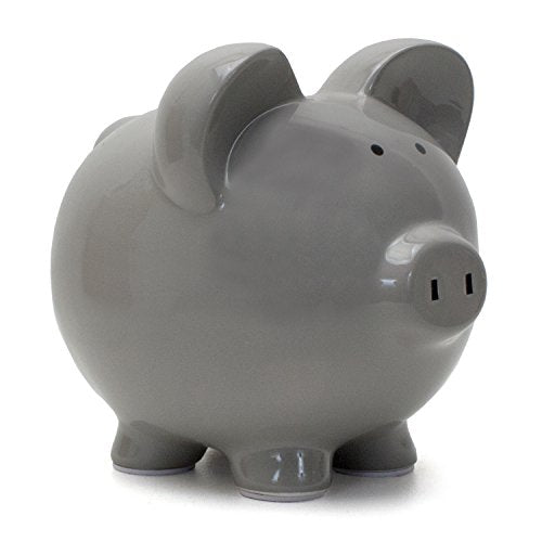 Child to Cherish Ceramic Piggy Bank, Gray - color: Gray