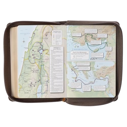 KJV Holy Bible, Compact Large Print Vegan Leather Red Letter Edition - Ribbon Marker, King James Version, Floral Dusty Taupe, Zipper Closure (KJV Compact LP Editions)