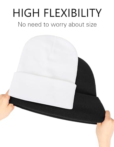 Christian Cross Beanie Hats for Men Women, Faith Winter Cuffed Hats, Religious Gifts for Thanksgiving Christmas New Years - color: Black, style: Three Cross Flag
