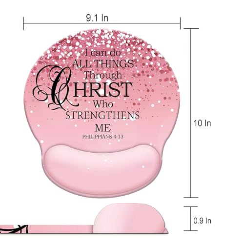 Pink Ergonomic Mouse Pad with Wrist Support, Mouse Pads for Desk with Memory Foam Wrist Rest Non-Slip PU Base for Office Decor Computer Laptop - color: Round-A1